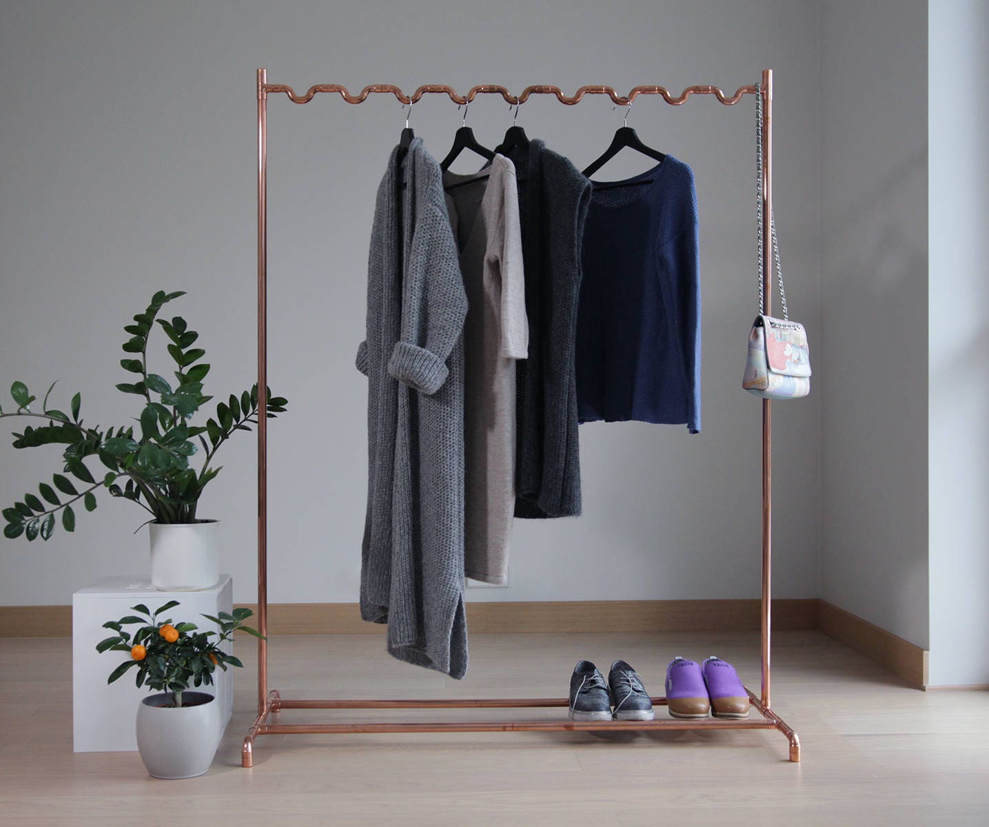 STAVROS SET OF 2pcs Minimal Hanger Clothing Rack Copper Gold Black  Coathanger Triangle Simple Geometric 