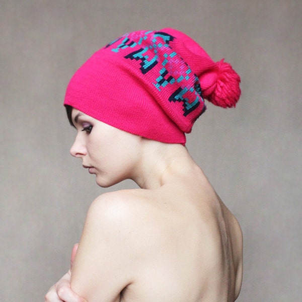 Hot pixel pink winter hat