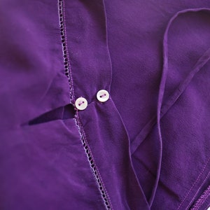 CHLOE Vintage purple pure silk tiny strap blouse top S image 6