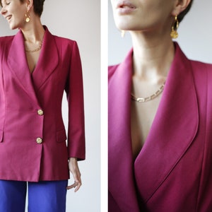Vintage raspberry pink single breasted blazer jacket S