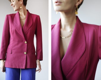 Vintage raspberry pink single breasted blazer jacket S