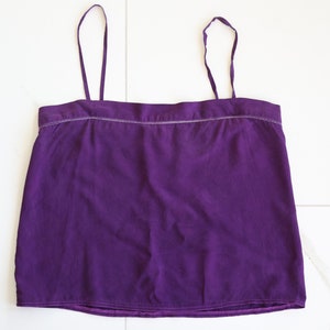 CHLOE Vintage purple pure silk tiny strap blouse top S image 4