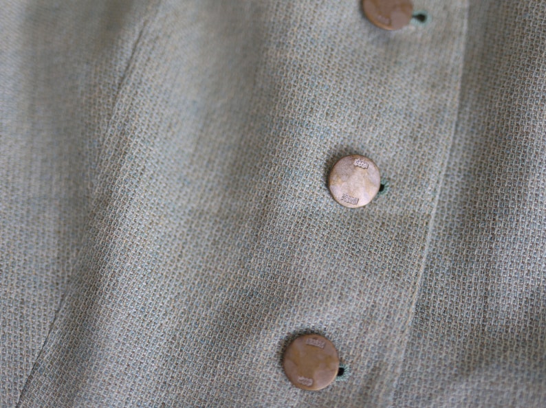 Vintage light green simple chic minimalist blazer jacket M image 7