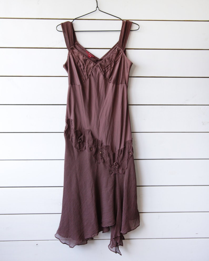 chocolate brown midi dress