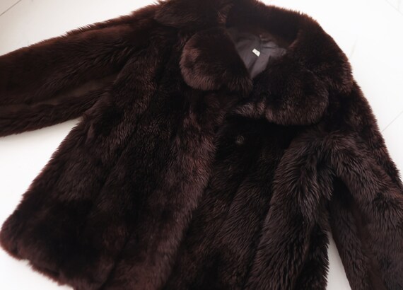 Vintage brown real fur genuine sheepskin warm win… - image 4