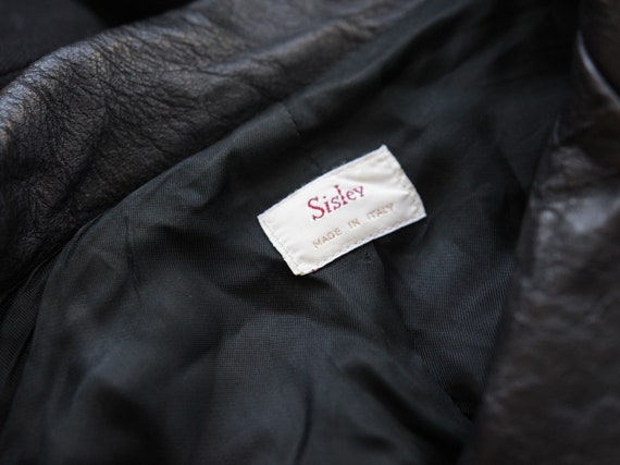 SISLEY Vintage black wool leather panel single br… - image 9