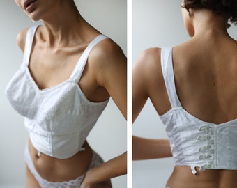 Vintage white soft bra lingerie bralette bustier top