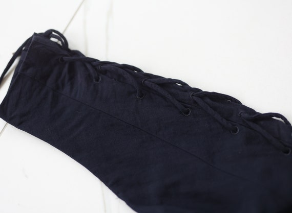 CHLOE vintage navy blue lace up sleeve short mini… - image 5