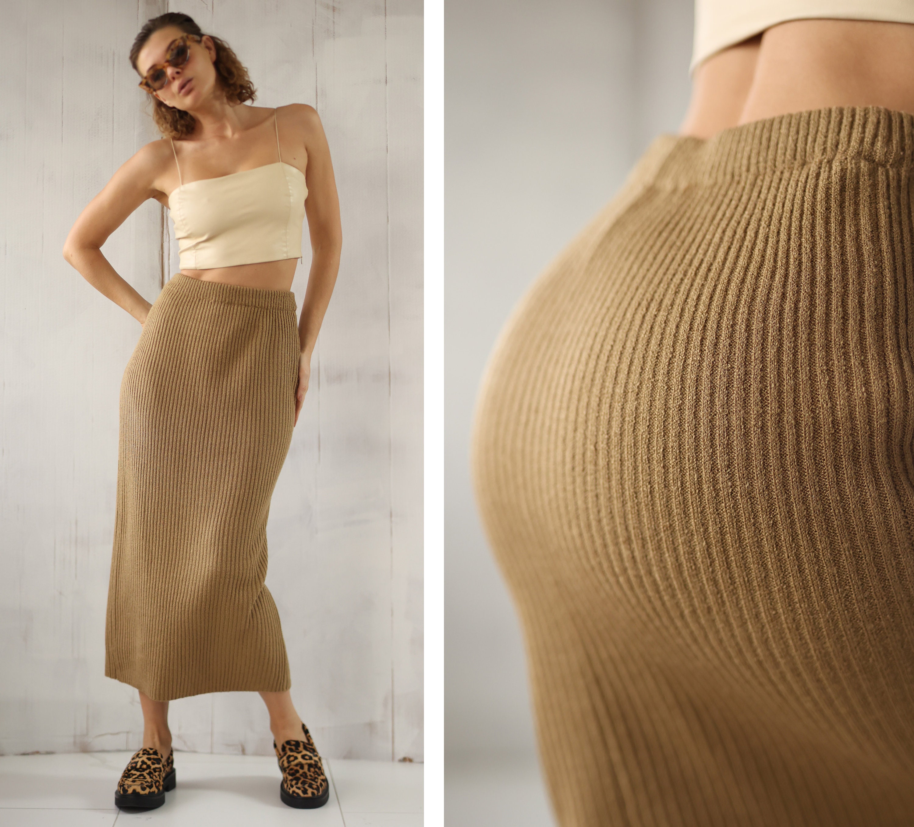 Heavy Knit Skirt Etsy Canada