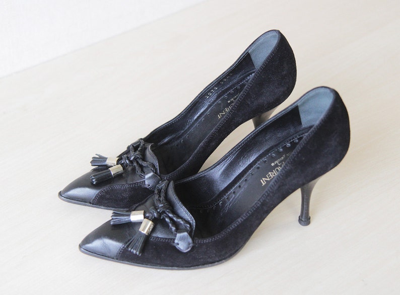 saint laurent black high heels