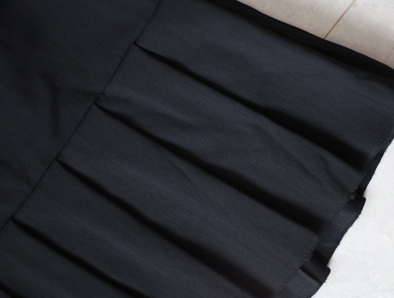 Vintage black high waist sexy tight fitted pleated mini skirt image 5