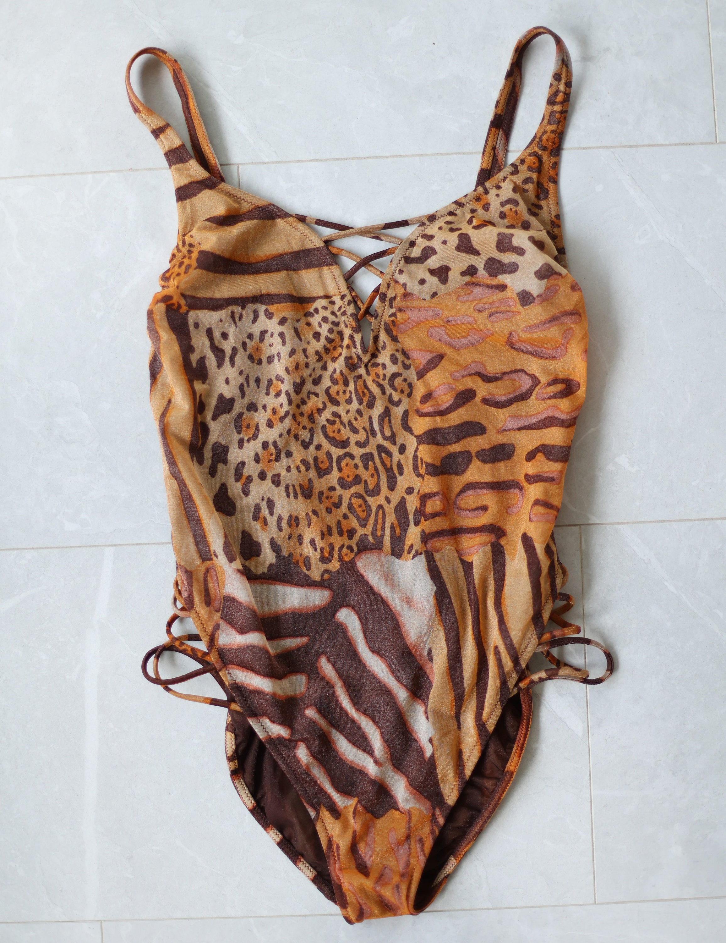 LA PERLA Oceano Vintage Animal Print Open Back One Piece - Etsy