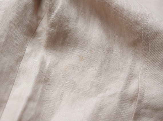 MAX MARA Vintage beige pure linen leather trim lo… - image 9