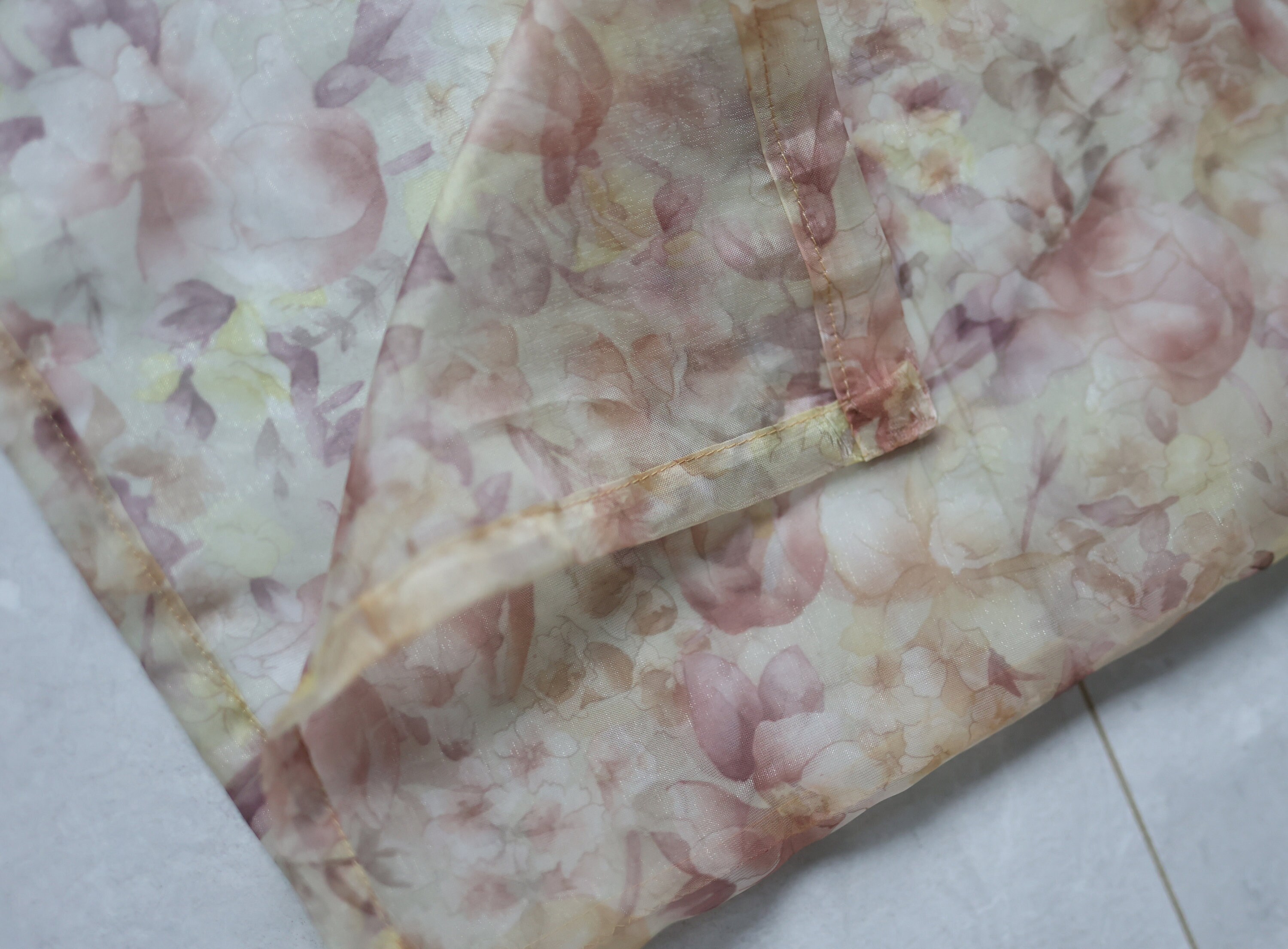 Vintage Sheer Floral Long Sleeve Organza Open Blouse Top Vintage Sheer Floral Long Sleeve Organza Open Blouse Top