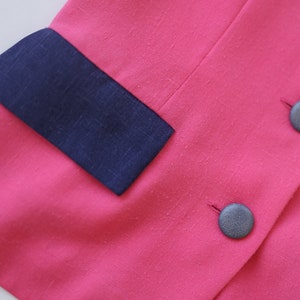 BALENCIAGA Vintage-Blazer rosa blau Kurzarm-Top S Bild 7