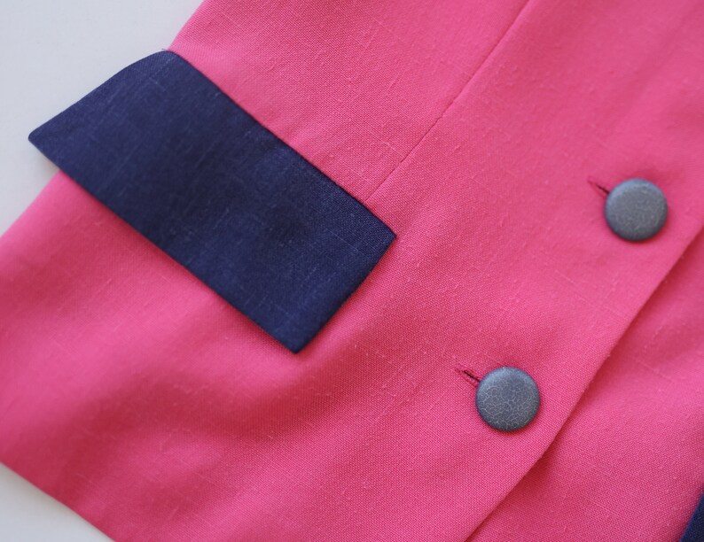 BALENCIAGA Vintage-Blazer rosa blau Kurzarm-Top S Bild 7