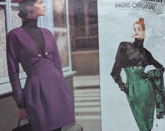 May include: Vogue Patterns Paris Original sewing pattern for a dress and skirt by Christian Lacroix. The pattern is labeled "Easy/Facile" and has a pattern number of 2183.