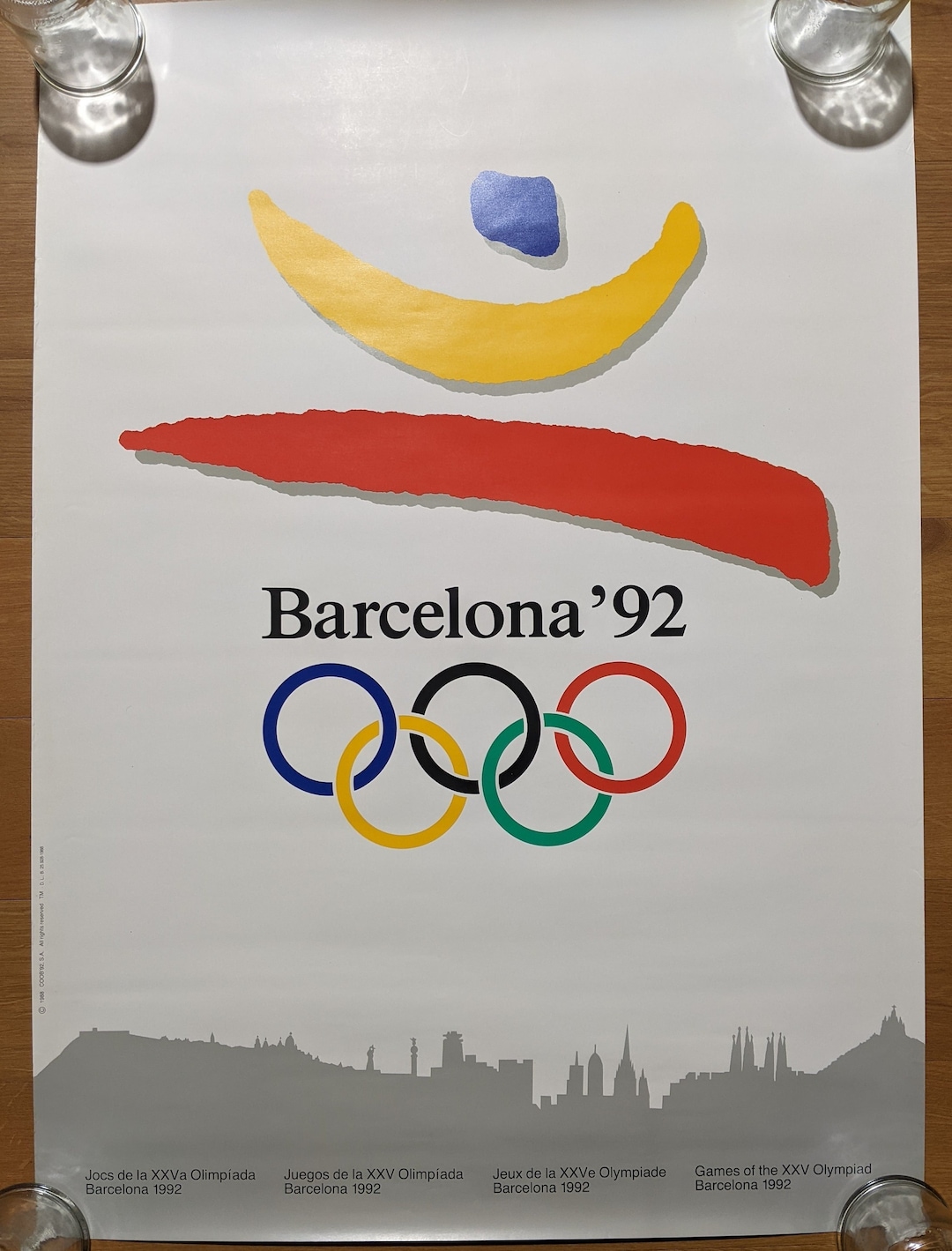 Original 1992 Barcelona Olympic Poster by Eric Satué for the XXV