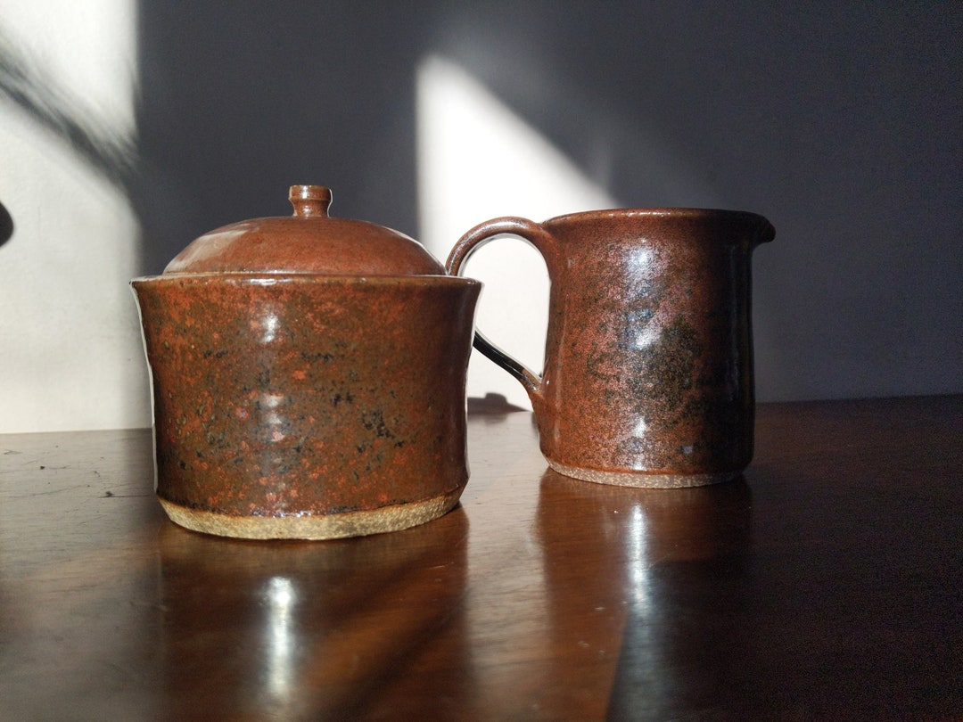 Ceramic Sugar and Creamer Set Handmade Vintage Earth Tones Studio ...