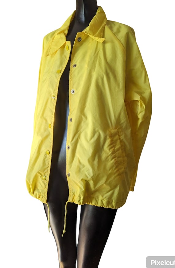 1970s Yellow Windbreaker, Women's Size Large, Vint