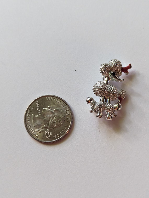 Vintage Poodle Pin, Mid Century Silvertone Dog Br… - image 7