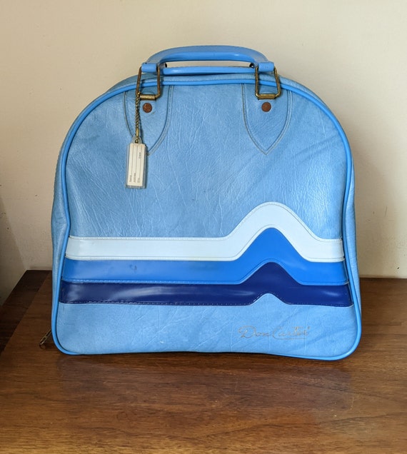 1980s Blue Vinyl Striped Don Carter Bowling Ball Bag Excellent Etsy