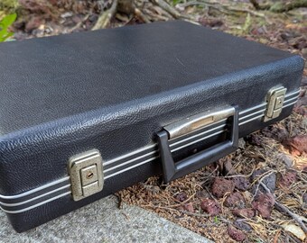 Vintage MCM Black Briefcase Attache Hard Luggage Case