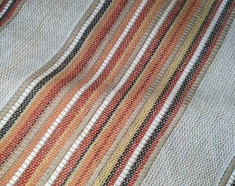 1970s Striped Fabric: MCM Earth Tones Open Weave, 3 Yards