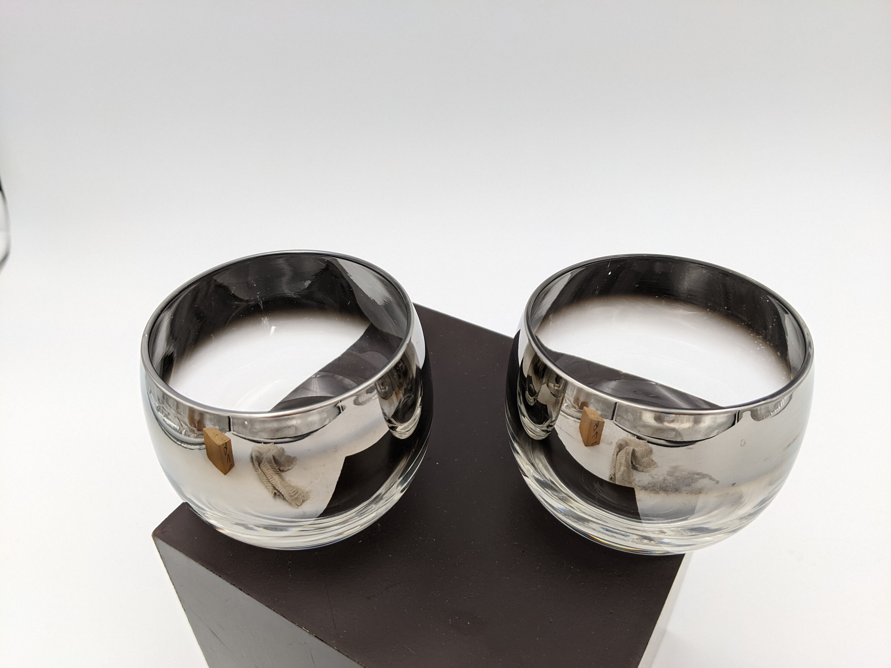 2 Silver Rim Roly Poly Whiskey Glasses, Cocktails, Dorothy Thorpe, Vintage MCM Barware - Etsy