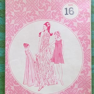 Vintage Patterns Pacifica Hawaii Caftan or Muumuu Pattern #3012, Size 16