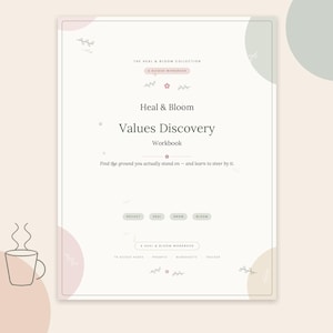Values Discovery Workbook, Core Values Clarification Journal, Printable Fillable PDF, Guided Prompts to Find What Matters