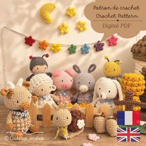 Complete Farm Crochet Bundle • Amigurumi Pack 7 Patrons • Patron Crochet Ferme Animaux • Little Things Farm • Digital PDF