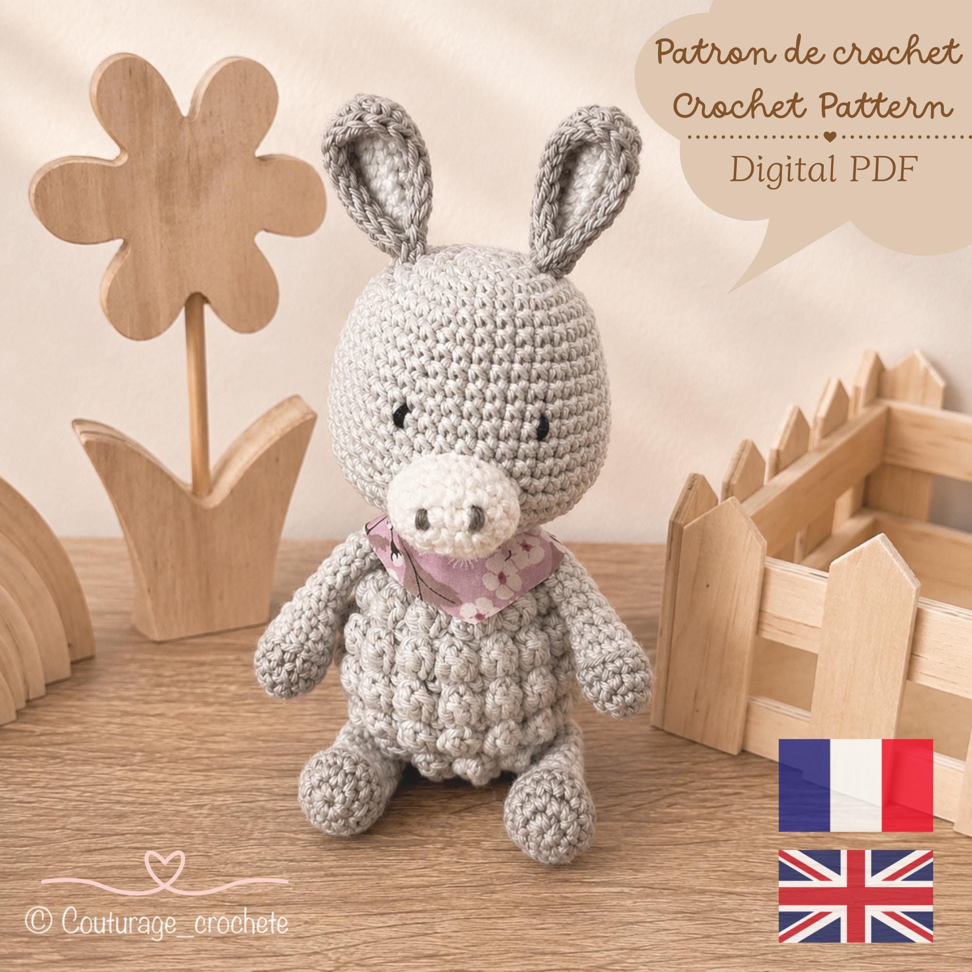 30 Donkey Crochet Patterns for Farm Animal Fans, Gifts, and Nursery Decor 19 French Little Donkey Pattern