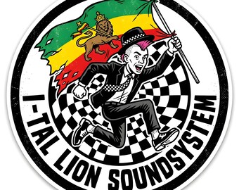 Rudeboy SKA Icon Sticker – Pink Mohawk & I-Tal Sound System Vibes Ska Punk Reggae 5-Pack