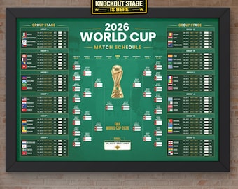 2026 World Cup Match Schedule Poster | Soccer | Football Tournament Tracker (Digital Download)
