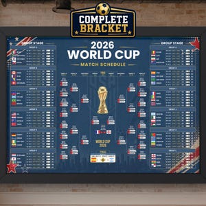 2026 USA World Cup Final Results Poster, Soccer Bracket & Match Schedule, Completed Tournament Wall Chart (Digital Download)