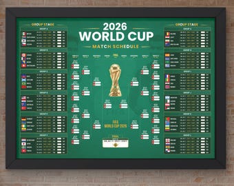 2026年ワールドカップ試合日程ポスター｜サッカー｜フットボールトーナメントトラッカー（デジタルダウンロード）