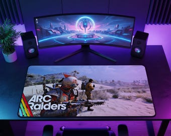 ARCレイダーズマウスパッド、SF抽出ゲーミングデスクマット、未来的なシューターマウスパッド、タクティカルゲーマーセットアップ、終末世界風デスクデコレーション