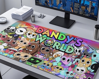 Dandy's World マウスパッド、Roblox ホラーゲームデスクマット、漫画アドベンチャーマウスパッド、インディーゲーマーセットアップ、かわいいホラーデスクデコレーション