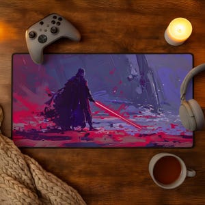 Tappetino per mouse di Darth Vader, tappetino da scrivania per videogiochi di Star Wars, tappetino per mouse del Signore dei Sith, postazione da gioco del Lato Oscuro, decorazione galattica per la scrivania, tappetino da gioco di fantascienza