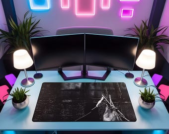 Cybersigilism Mouse Pad, Cyber Sigil Gaming Desk Mat, Futuristic Gothic Mousepad, Y2K Gamer Setup, Dark Tech Desk Decor