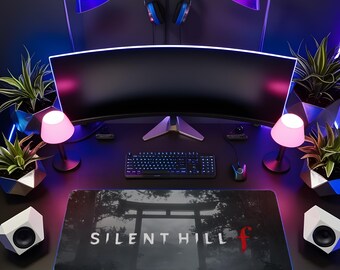 Silent Hill Mouse Pad, Survival Horror Gaming Desk Mat, Foggy Town Mousepad, Horror Gamer Setup, Dark Desk Decor