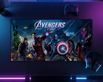 Podkładka pod mysz Avengers, podkładka pod mysz Marvel Heroes Gaming, podkładka pod mysz Superhero Team, zestaw komiksowy dla graczy, dekoracja biurka Action
