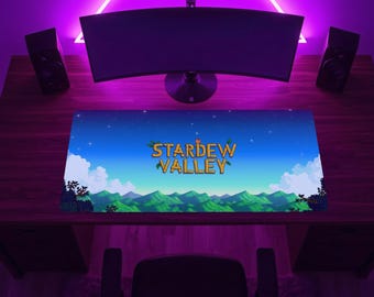 スターデューバレー マウスパッド、居心地の良い農場生活ゲーミングデスクマット、ピクセルアートマウスパッド、コテージコアゲーマーセットアップ、リラックスできるデスクデコレーション