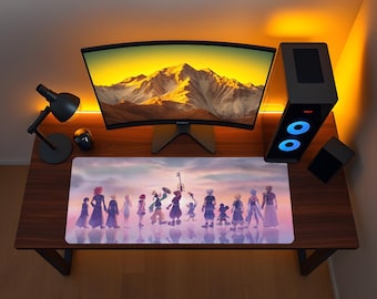 Podkładka pod mysz Kingdom Hearts, podkładka pod mysz Keyblade Gaming, podkładka pod mysz Disney Fantasy, konfiguracja dla graczy RPG, magiczna dekoracja biurka