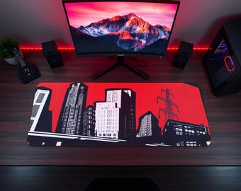 Persona 5 Mouse Pad, Phantom Thieves Gaming Desk Mat, Anime RPG Mousepad, Red Black Gamer Setup, Stylish Anime Desk Decor