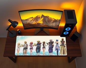 Kingdom Hearts Mouse Pad, Anime Fantasy Gaming Desk Mat, Keyblade Mousepad, Disney Gamer Setup, RPG Desk Decor