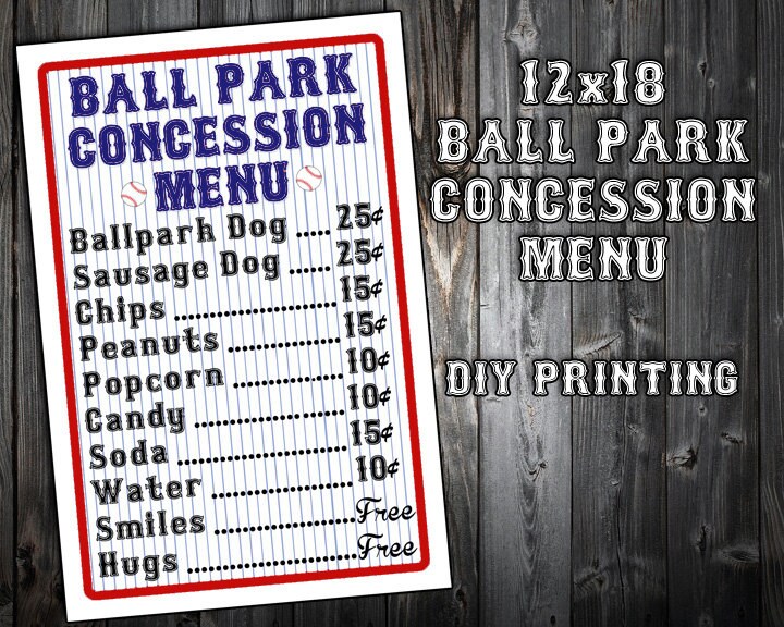 Prompt Obtain - Baseball Themed Birthday Social gathering Menu - Concession Stand - Bash Printable Signal - Do-it-yourself Printing picture about Concession Stand Signs Printable identify Quick Down load - Baseball Themed Birthday Get together Menu - Concession Stand - Bash Printable Signal - Do-it-yourself Printing