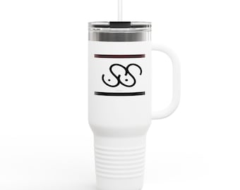 40oz Insulated Tumbler | Travel Mug with Handle, Leak-Proof Lid, UV-DTF Artwork