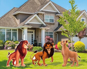 Lion King Cutout, Birthday Decoration, Baby Shower, Party, Standee, Lawn Sign, Backdrop, Centerpieces